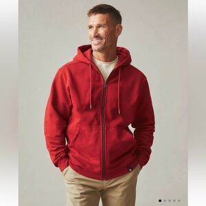 American Giant classic full zip hooded sweater red, men’s small